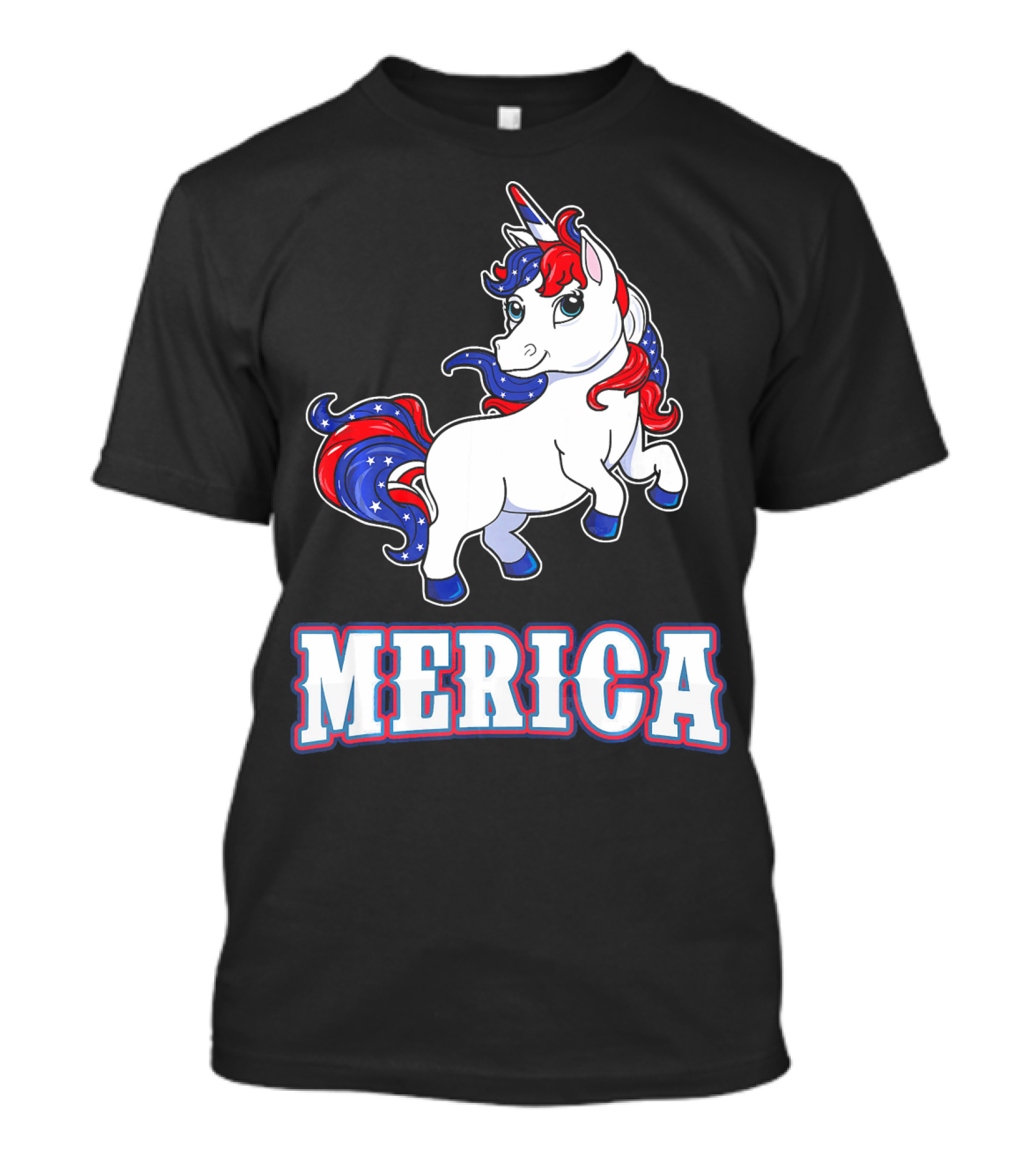 Merica Americorn Patriotic Unicorn With US Flag Colors T-Shirt