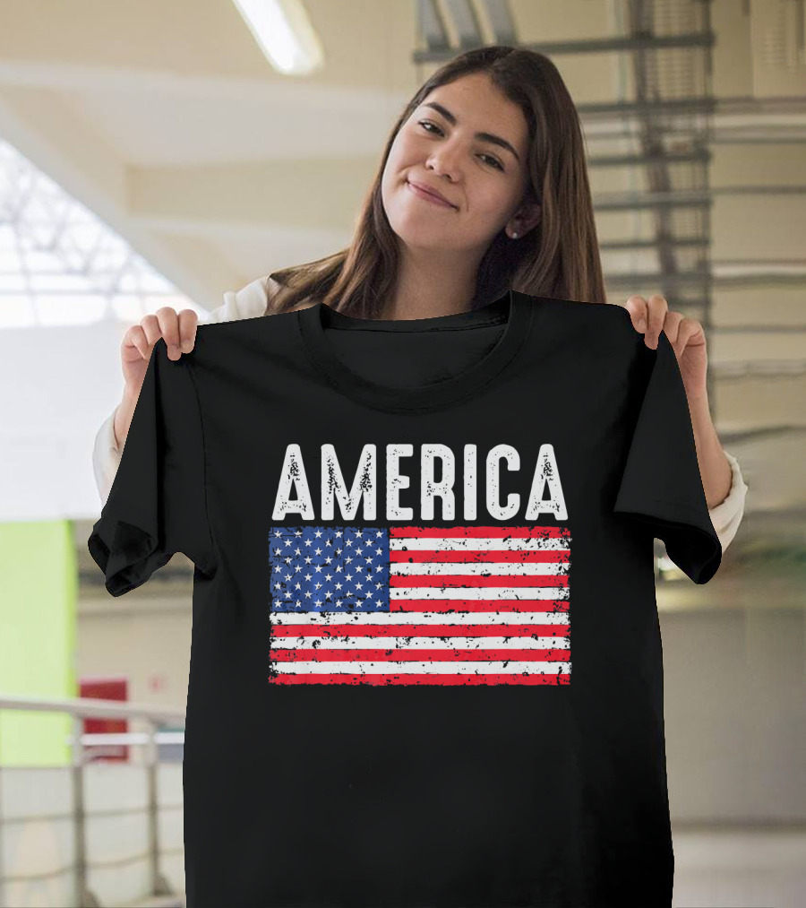 America Flag USA Patriotic Fourth Of July T-Shirt