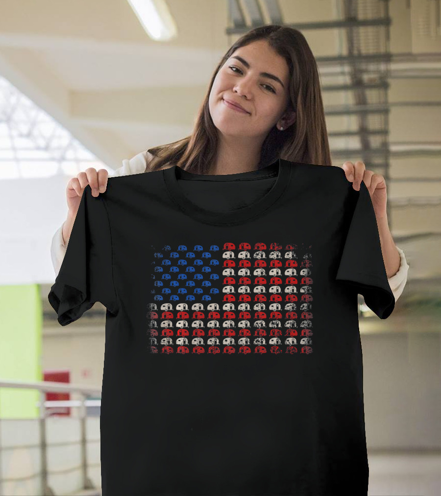 American Flag Camper Patriotic RV Camping T-Shirt