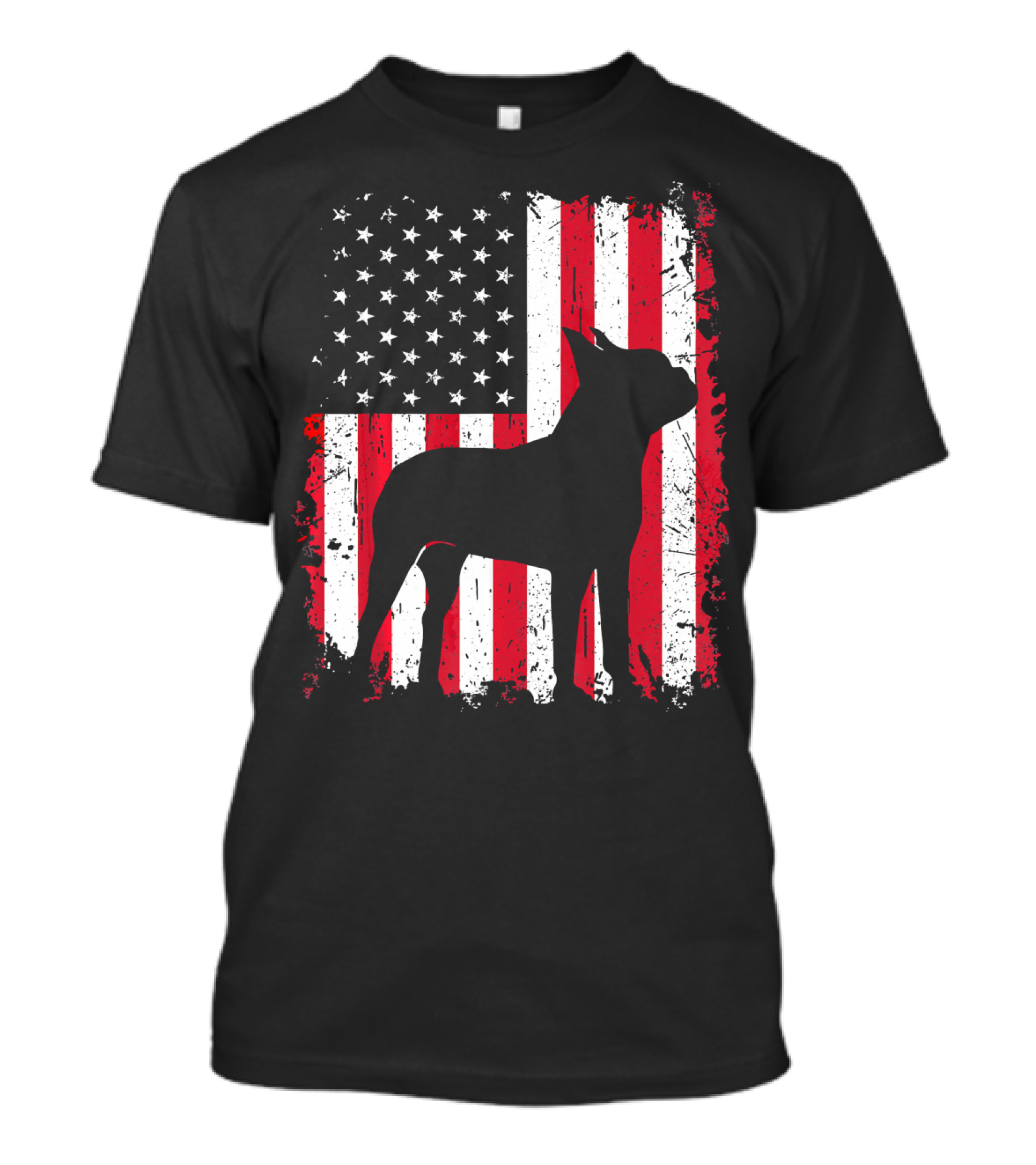 Boston Terrier American Flag Independence Day T-Shirt