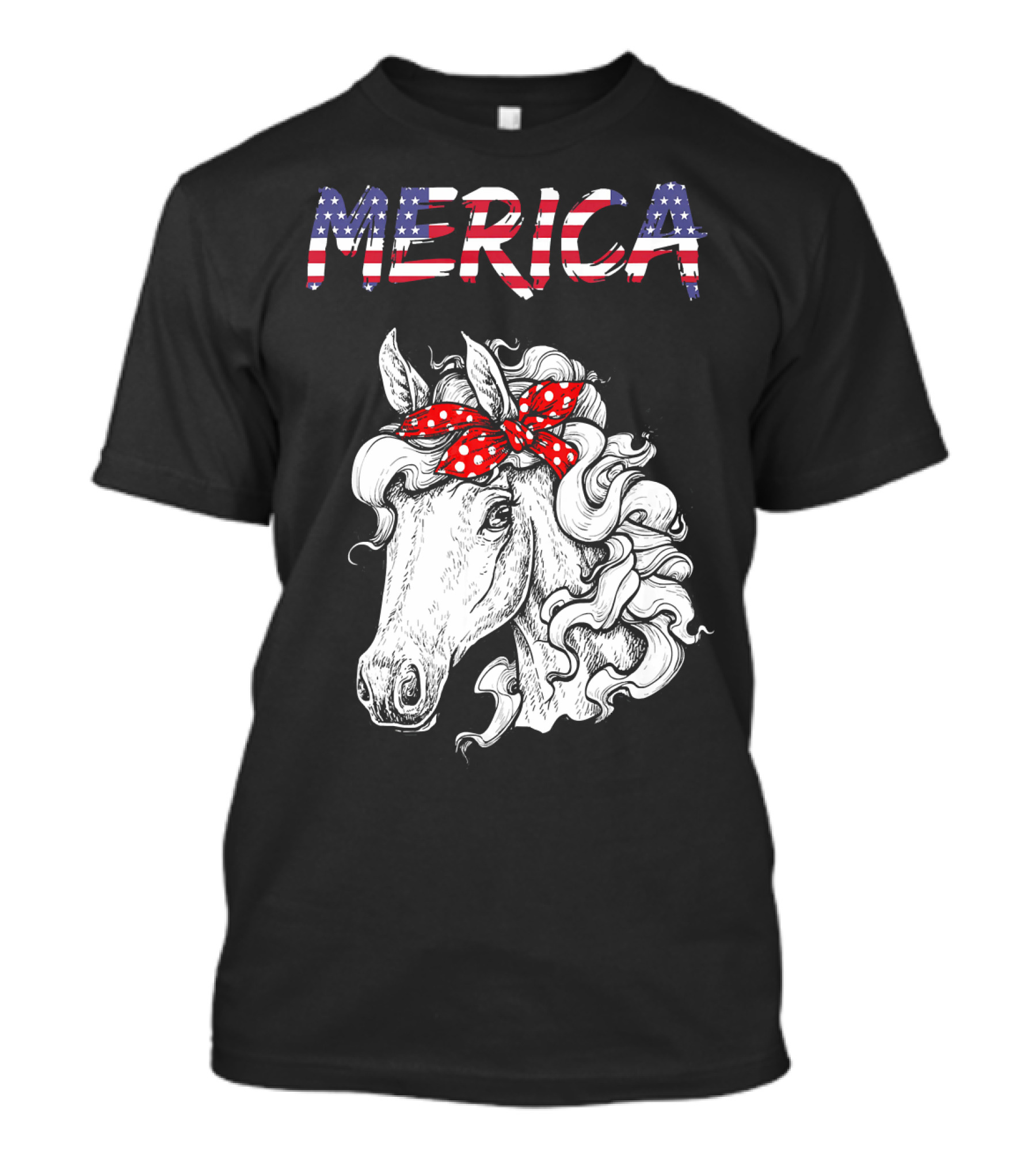 Merica Horse Bandana Independence Day T-Shirt