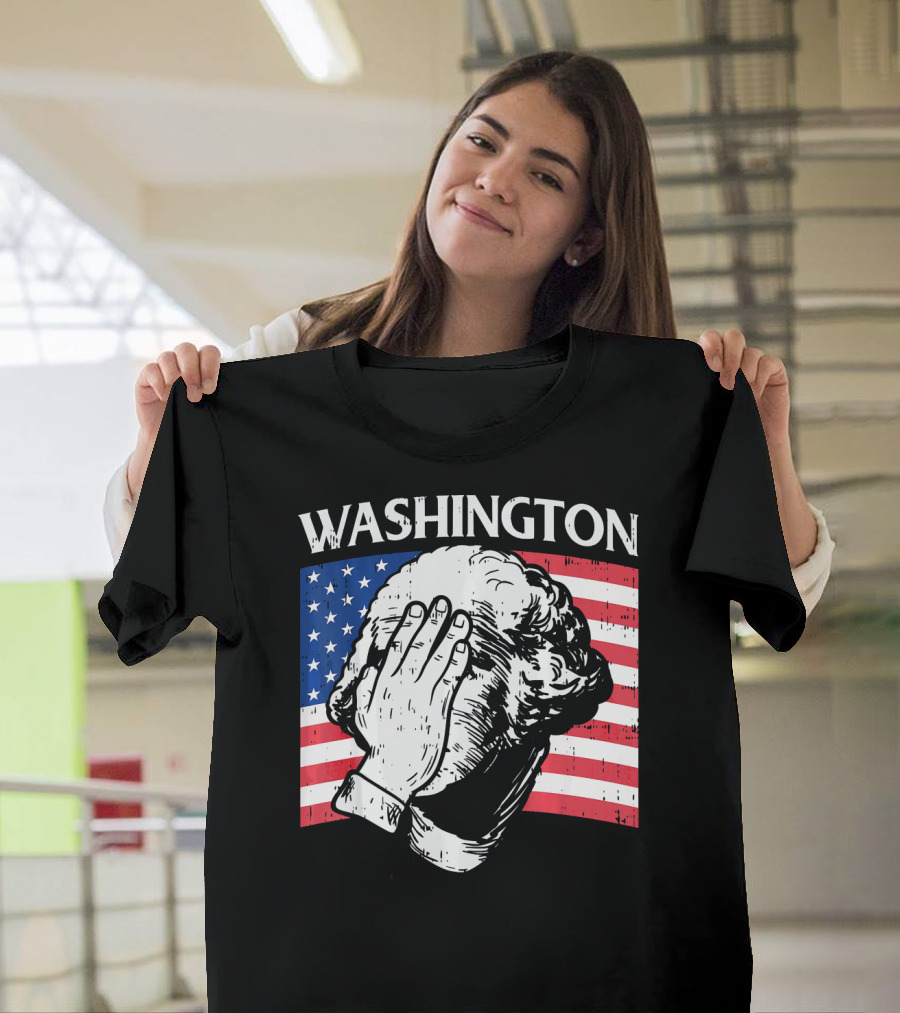 Washington Facepalm American Flag Background T-Shirt