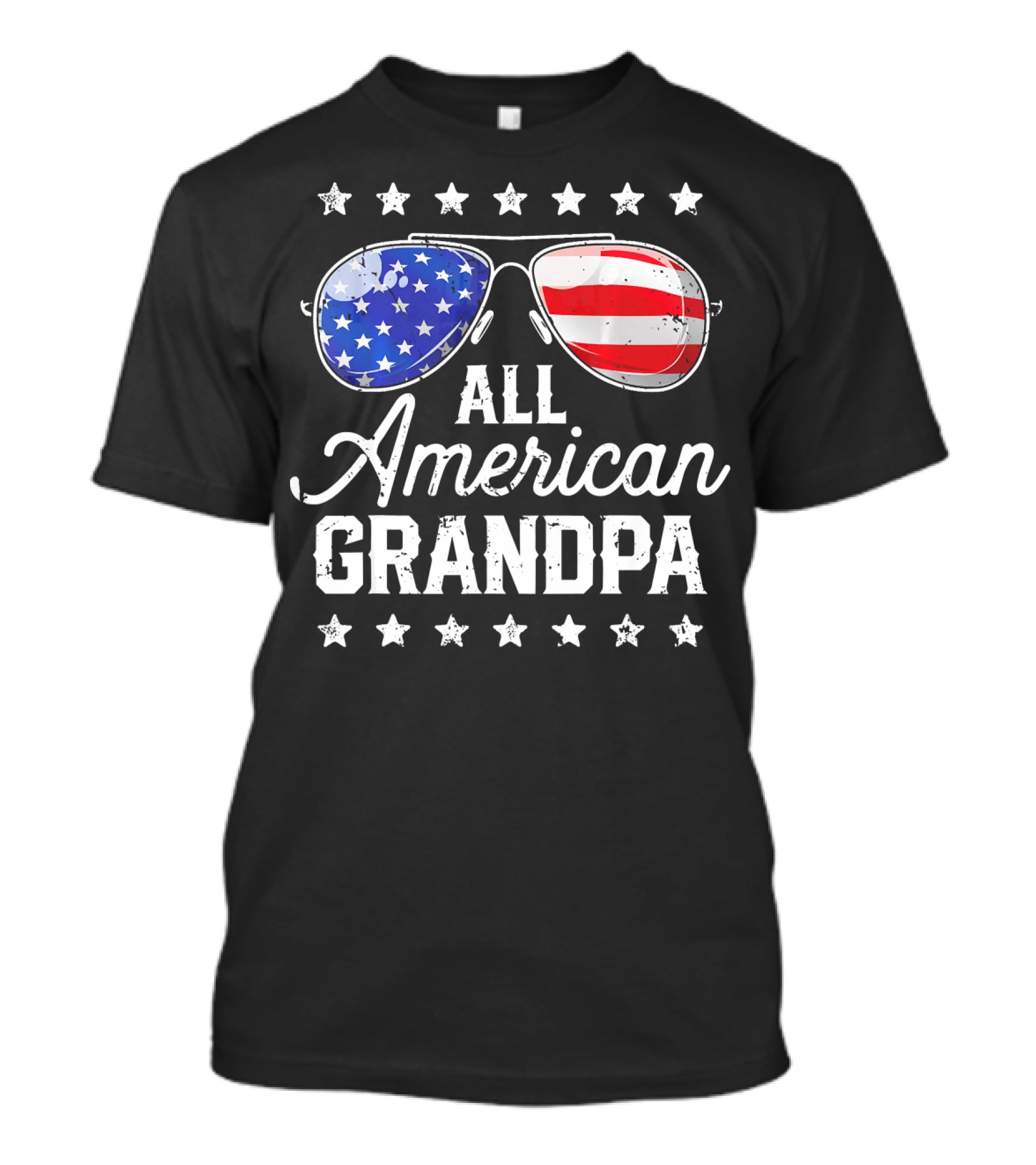 All American Grandpa Stars And Stripes Sunglasses Patriotic T-Shirt