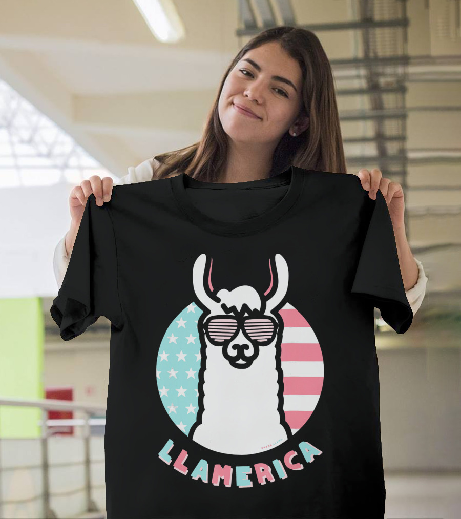 Drama Llama Llamerica Stars and Stripes 4th of July Summer T-Shirt