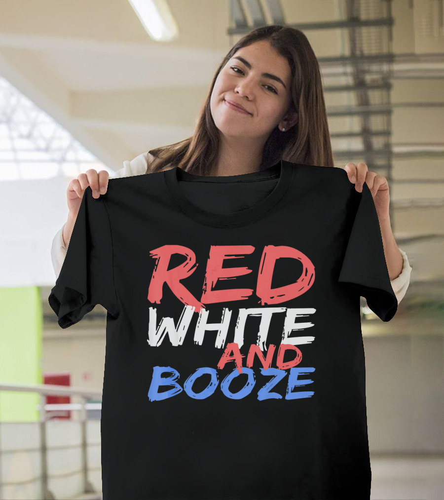Red White And Booze Drinking T-Shirt