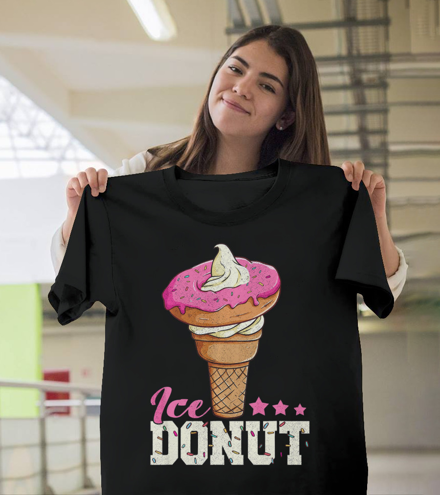 Ice Donut Funny Ice Cream Donut Summer T-Shirt