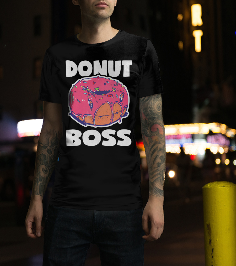 Donut Boss Vintage Baked Fried Cake Donut T-Shirt