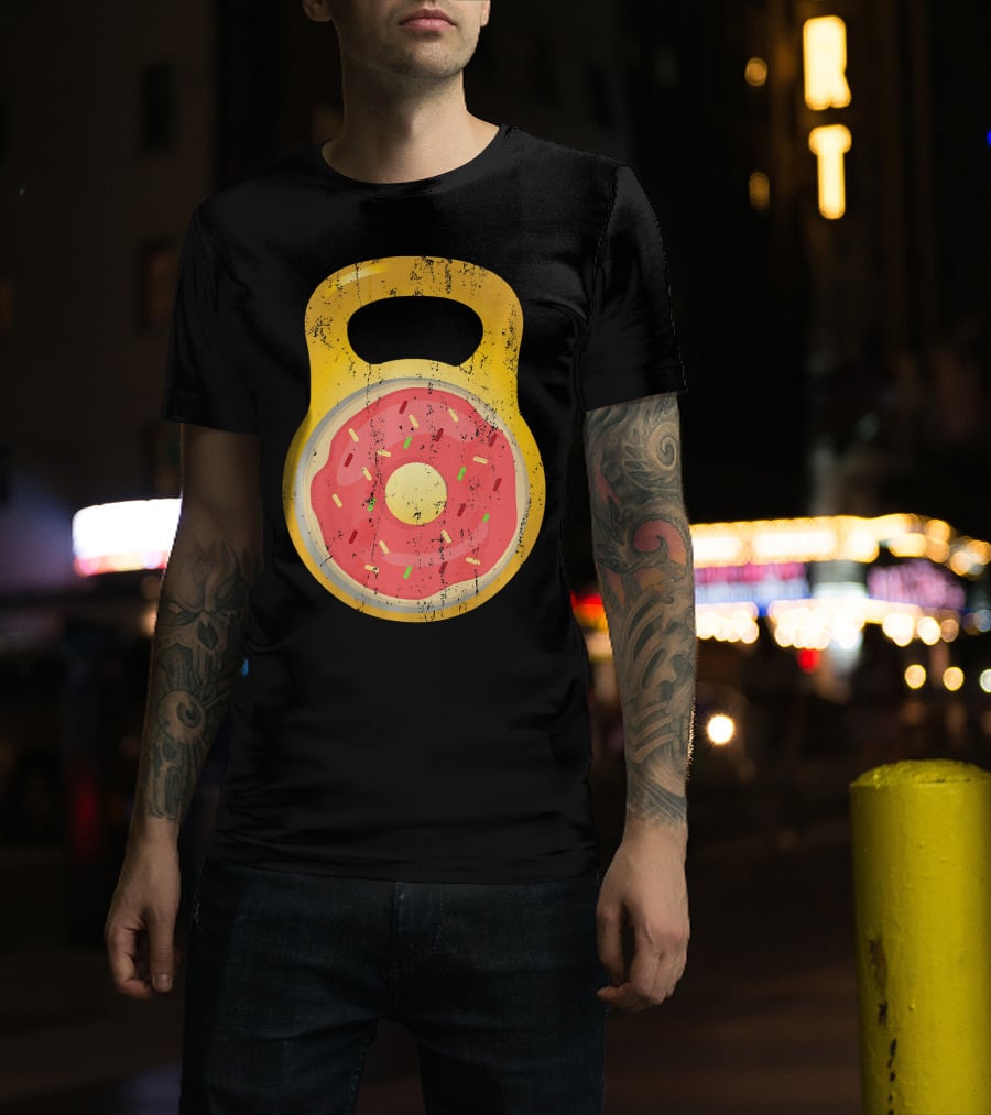Funny Fitness Donut Kettlebell Doughnut T-Shirt