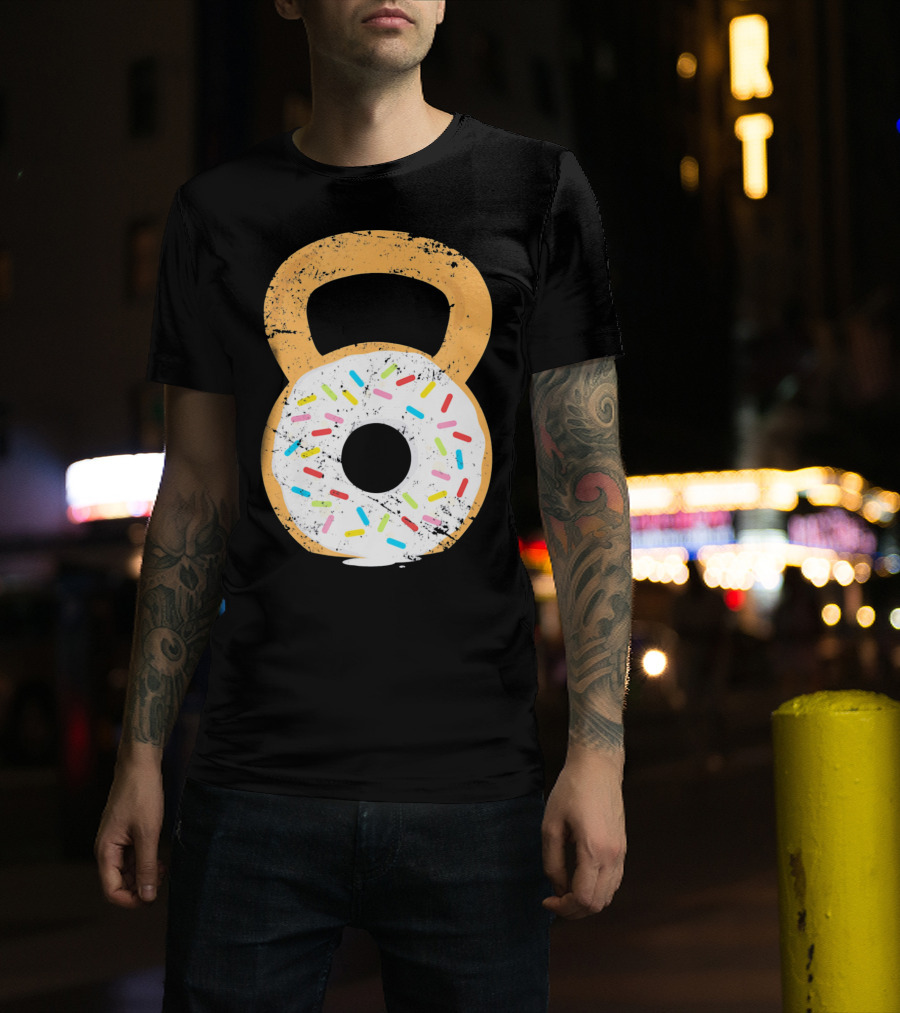 Kettlebell Doughnut With Sprinkles Fitness Humor T-Shirt