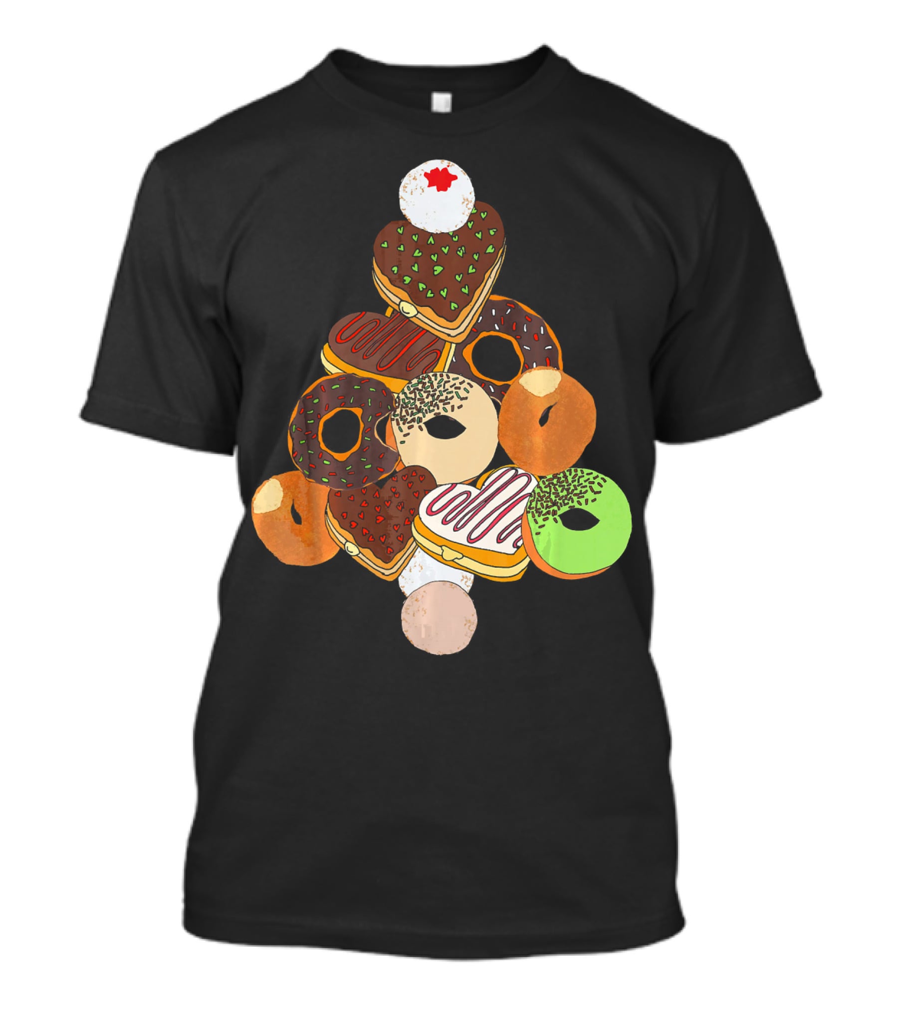 Christmas Tree Made Of Festive Holiday Donuts T-Shirt