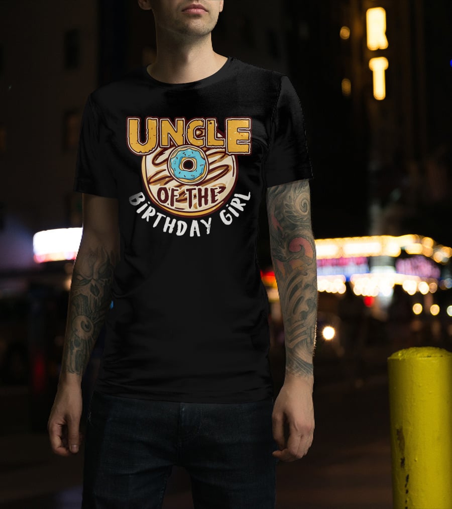 Uncle Of The Birthday Girl Donut T-Shirt