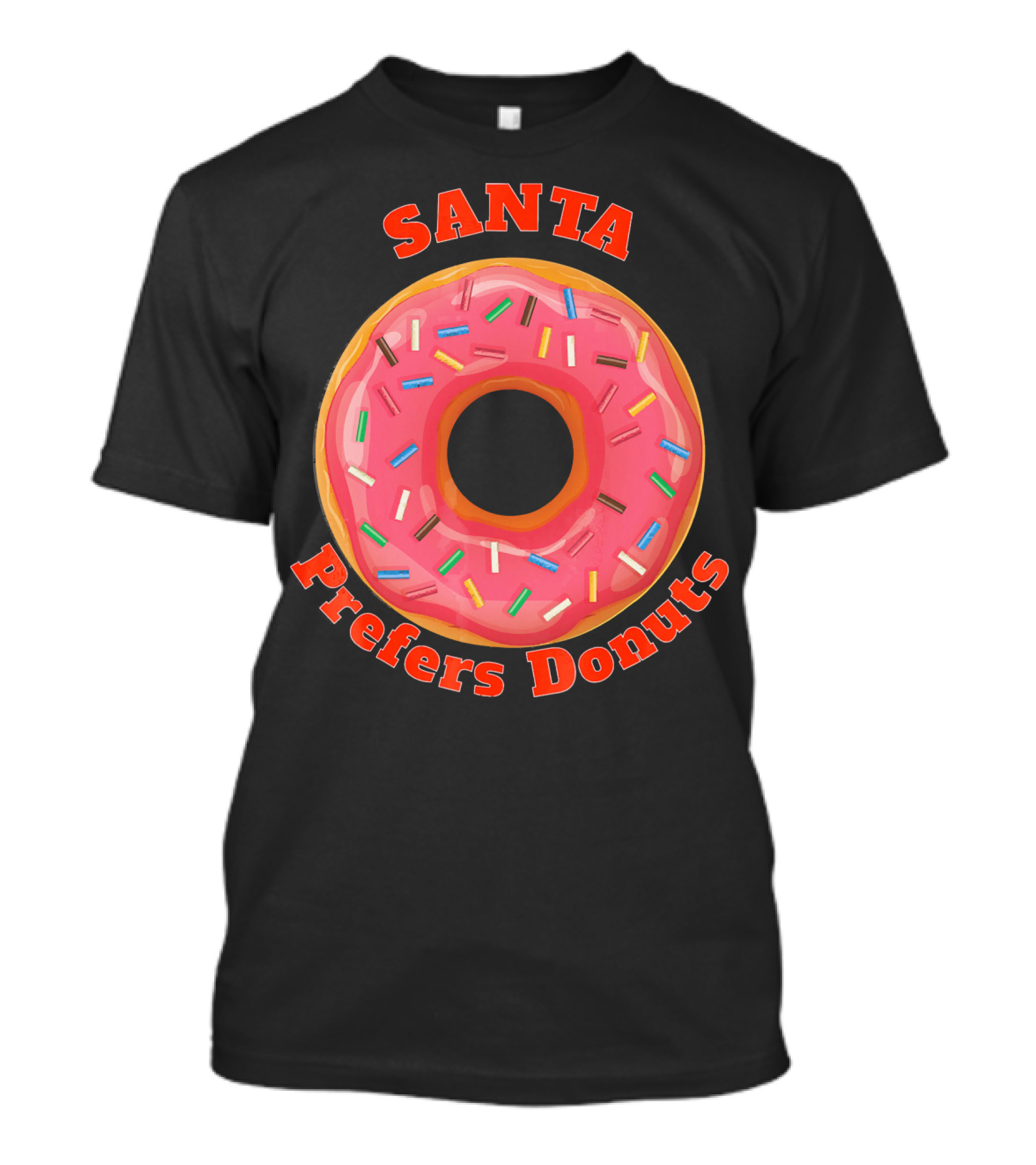 Santa Prefers Donuts Pink Sprinkled Delight T-Shirt