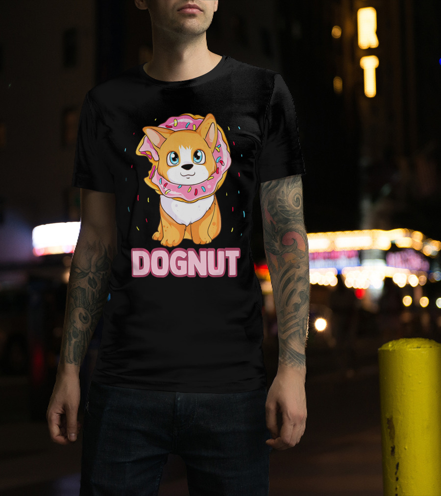 Dognut Cute Funny Dog Donut Pun Adorab With Sprinkles T-Shirt