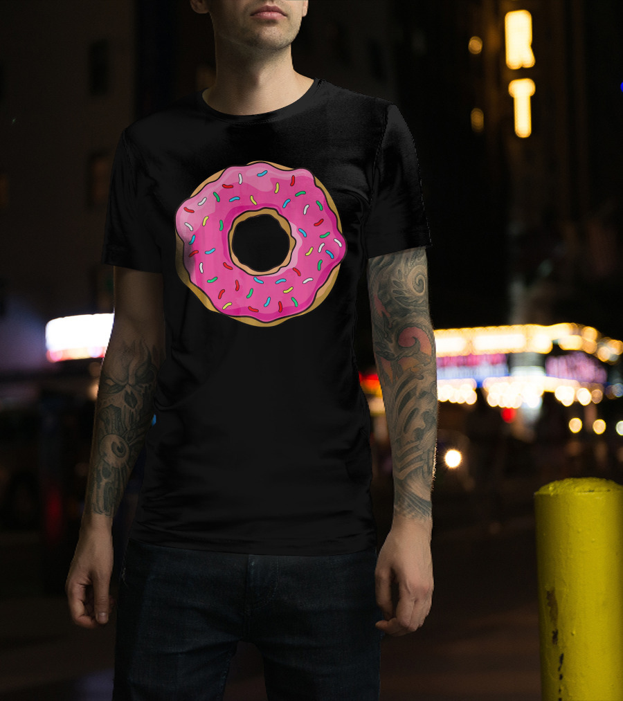 Big Pink Sprinkled Donut Iconic Sweet Treat T-Shirt