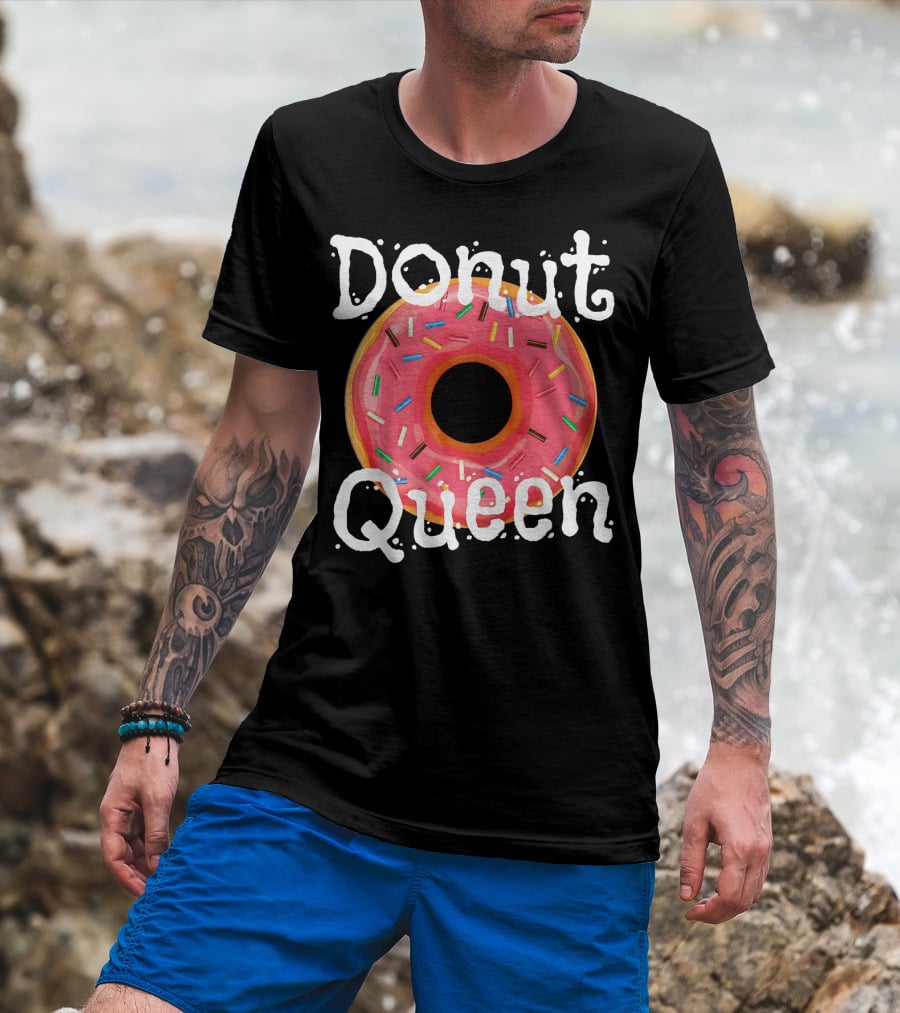 Donut Queen Sprinkled Pink Donut Enthusiast T-Shirt