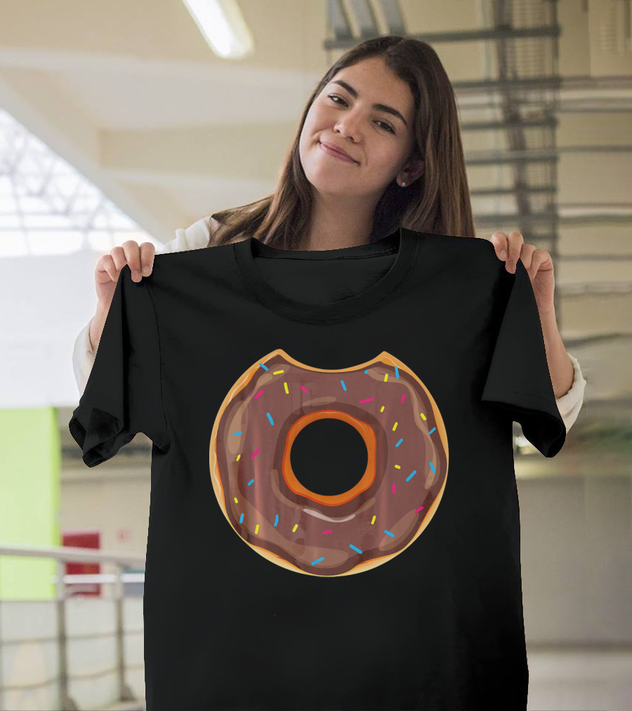 Cool Donut Halloween Chocolate Doughnut with Sprinkles T-Shirt