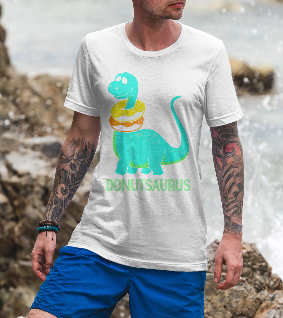 Brachiosaurus Donut Donutsaurus Cute Dinosaur With Treats T-Shirt