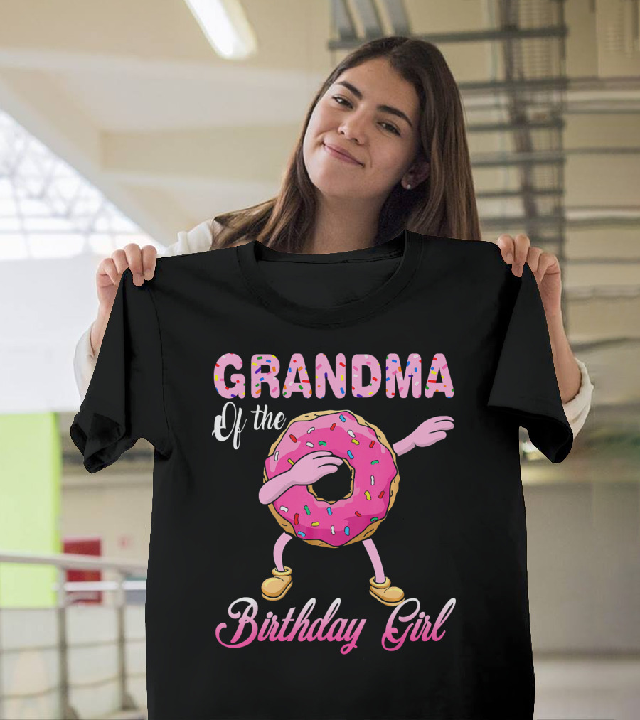 Grandma Of The Birthday Girl Donut Dab Colorful Sprinkles T-Shirt