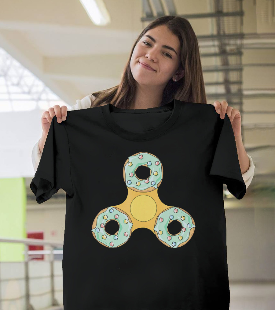 Fidget Spinner Donut Design with Sprinkles T-Shirt