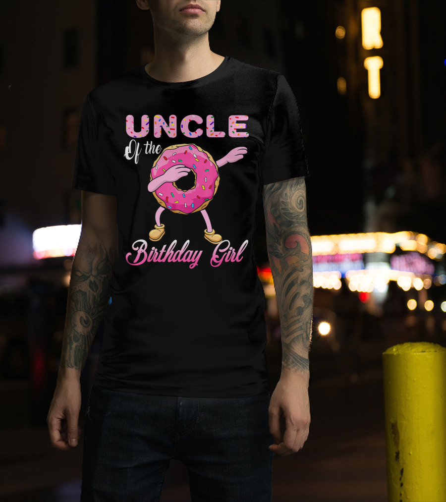 UNCLE Of The Birthday Girl Donut Dab T-Shirt