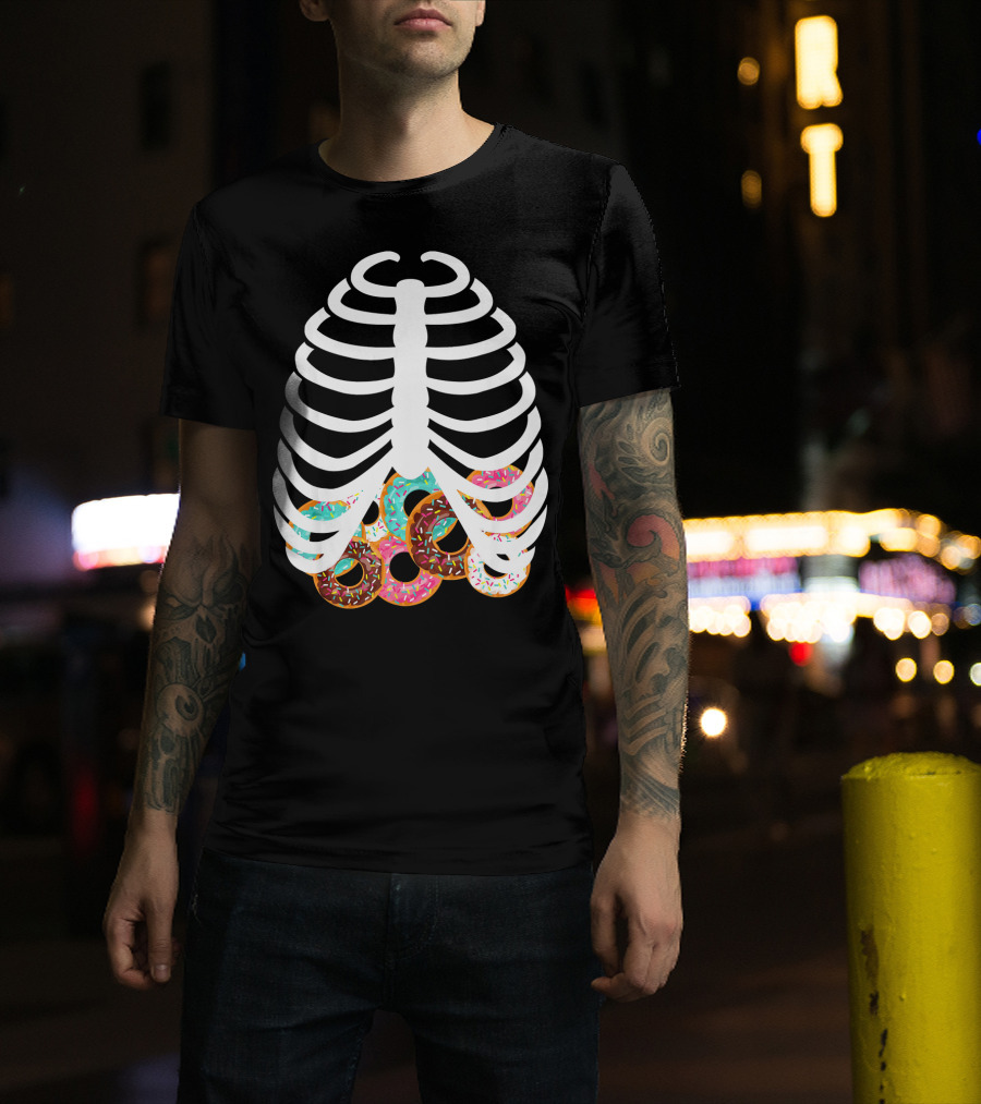 Halloween Adult Kids Rib Bone Donut Food Costume T-Shirt