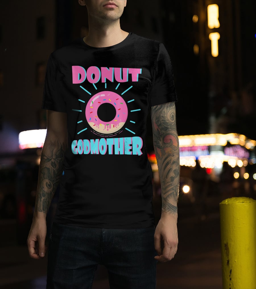 Donut Godmother Pink Frosted Donut With Sprinkles T-Shirt