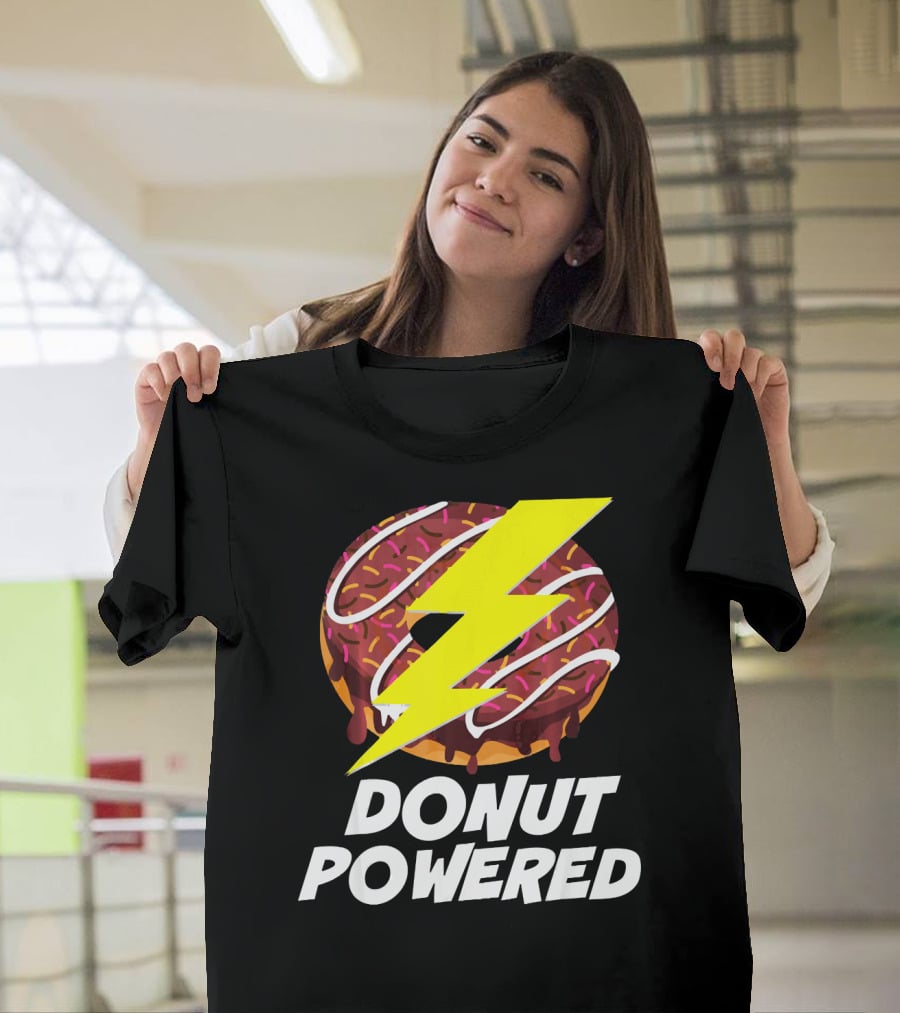 Donut Powered Lightning Bolt Donut With Sprinkles T-Shirt