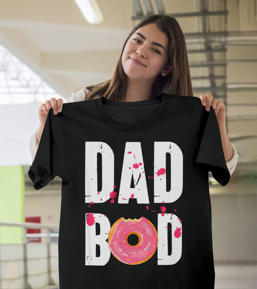 Dad Bod Donut Pink Sprinkle Humor T-Shirt