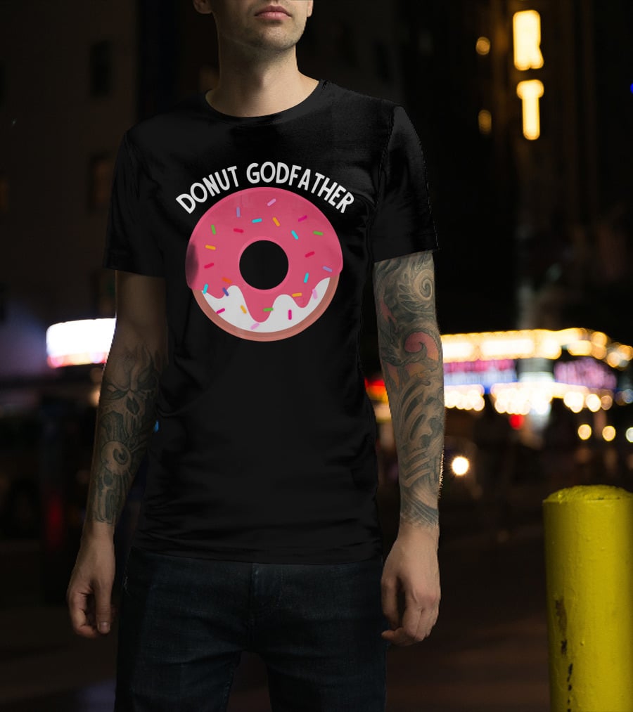 Donut Godfather Sprinkles Pink Donut T-Shirt