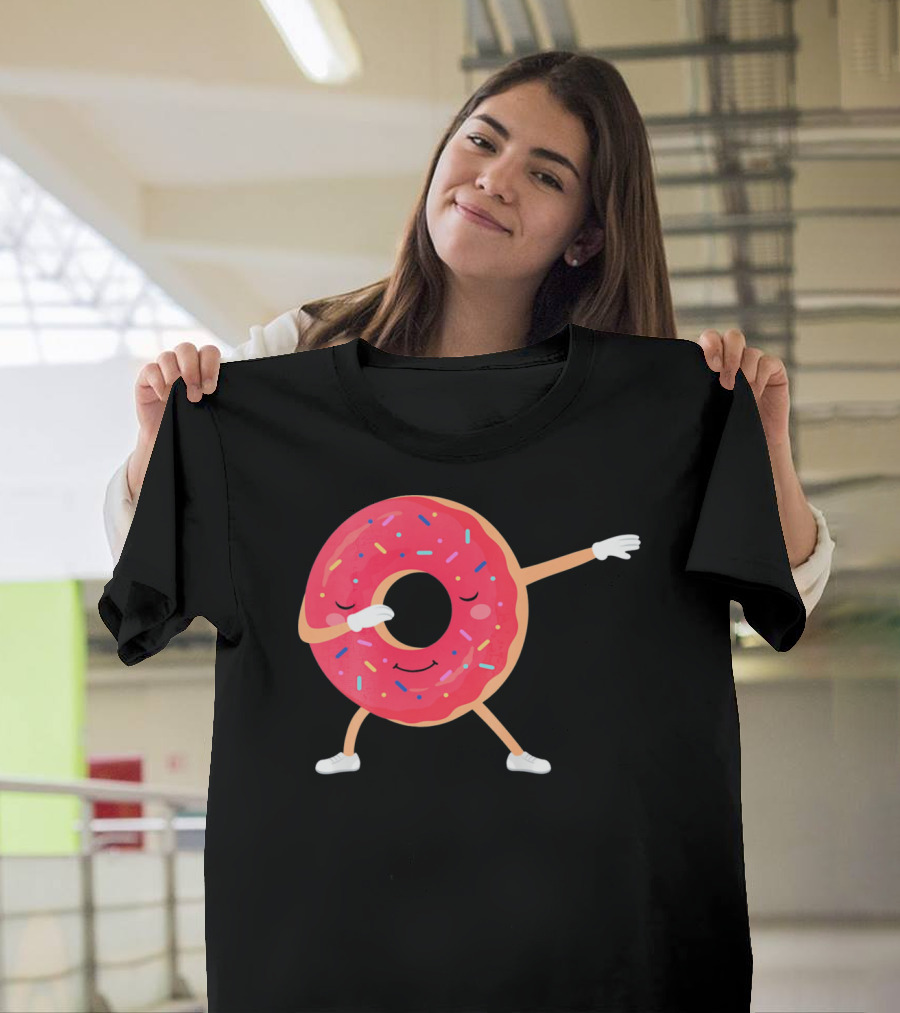Dabbing Donut Sprinkles Funny Dance T-Shirt