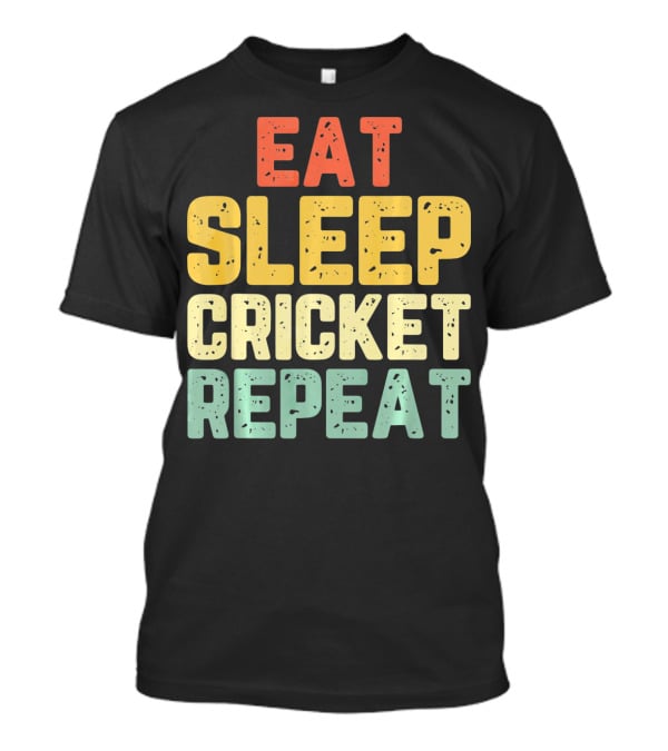 Eat Sleep Cricket Repeat Player Vin T-Shirt