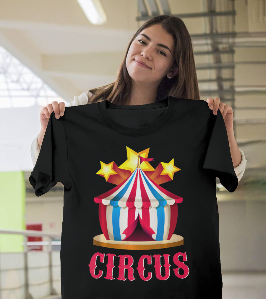 Circus Tent Emoticon With Stars Event Sta T-Shirt