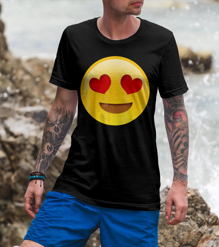 Emoji R Us Heart Eyes Smiley Love T-Shirt