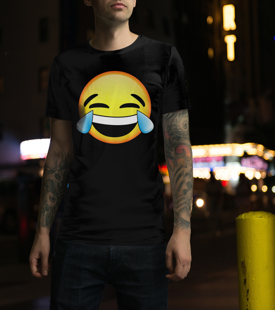 HD Emoji Tears Of Joy Face Laughin Hilarious Expression T-Shirt