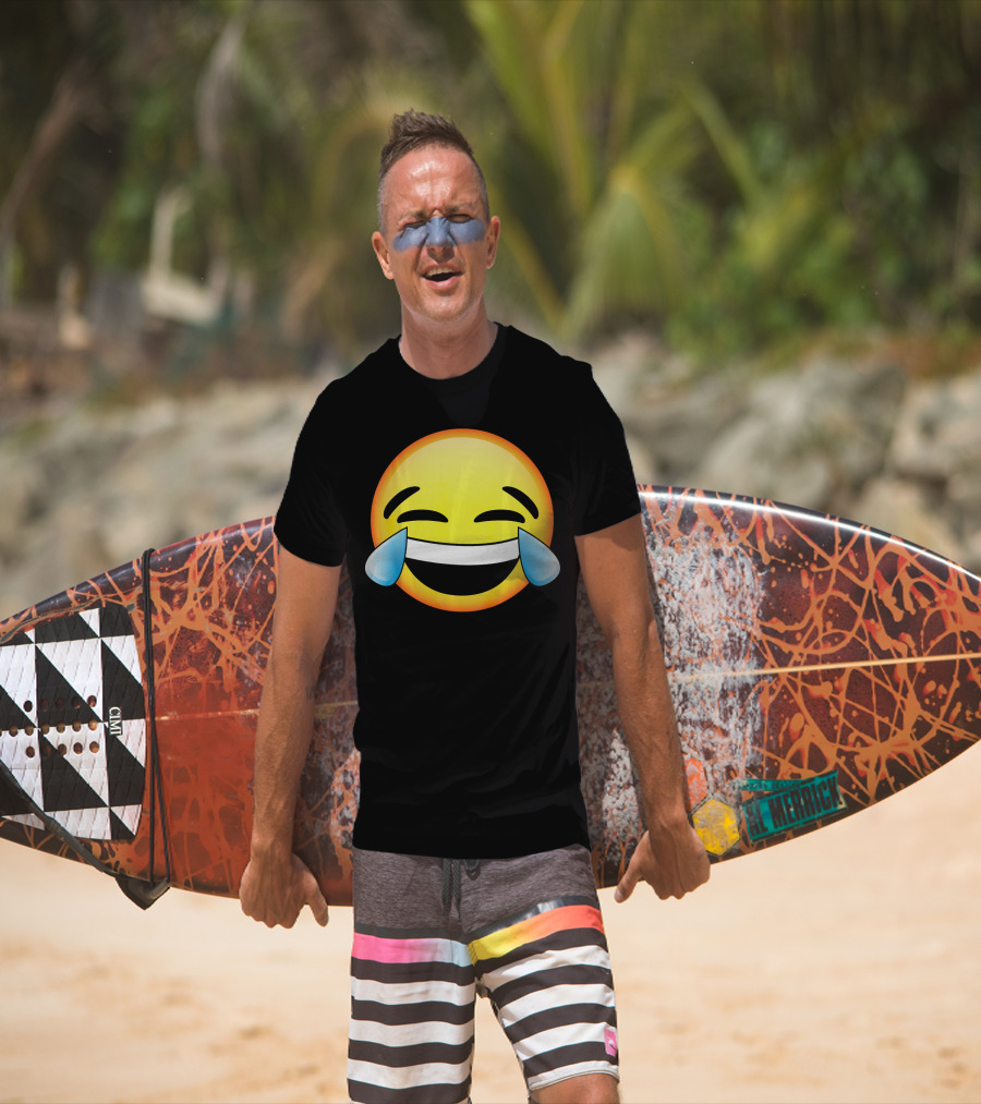 HD Emoji Tears Of Joy Face Laughin Hilarious Expression T-Shirt