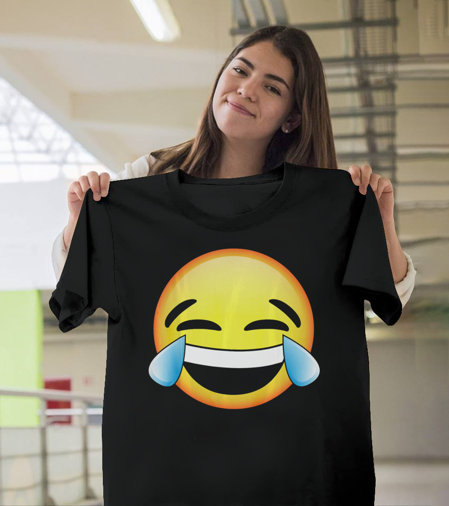 HD Emoji Tears Of Joy Face Laughin Hilarious Expression T-Shirt