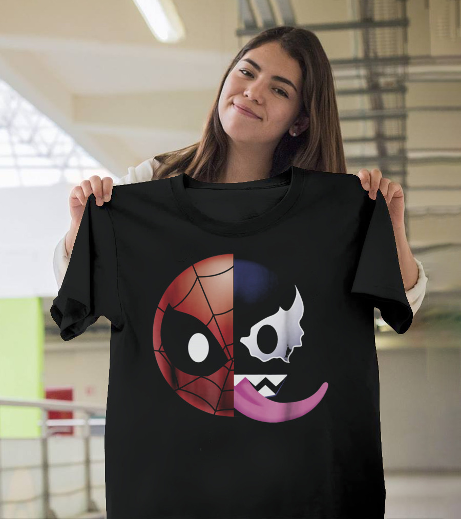Marvel Spider Man Venom Split Face Emoji T-Shirt