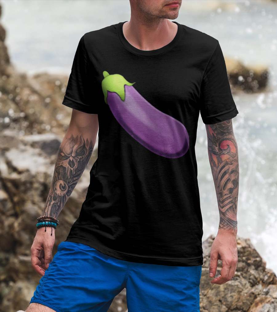 EmojiTees Bold Eggplant Emoji Weiner T-Shirt