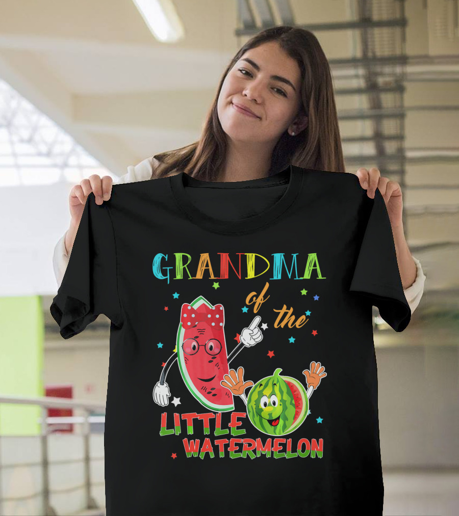 Grandma Of The Little Watermelon Funny Matching Birthday T-Shirt