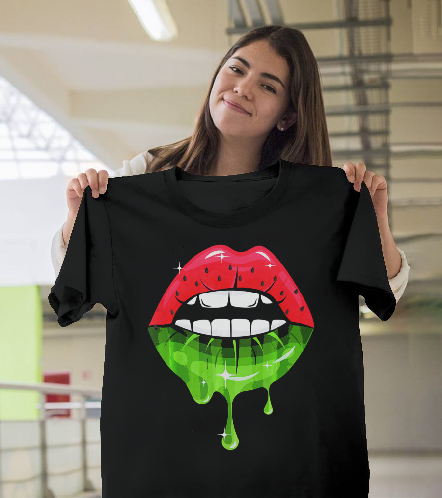 Watermelon Lip Dripping Summer Fruits T-Shirt