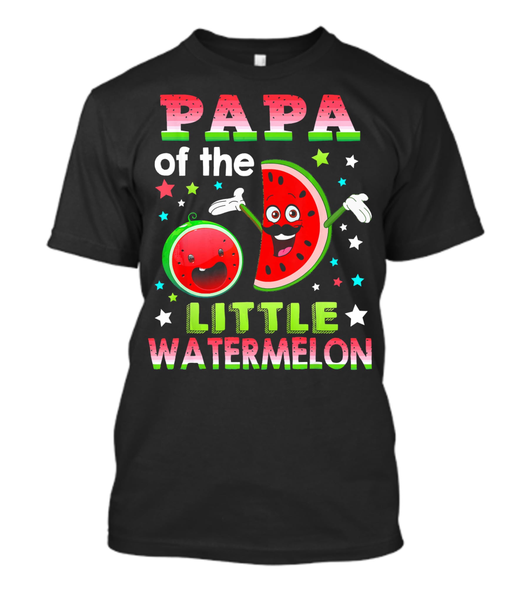 Papa Of The Little Watermelon Fun Matching Birthday T-Shirt