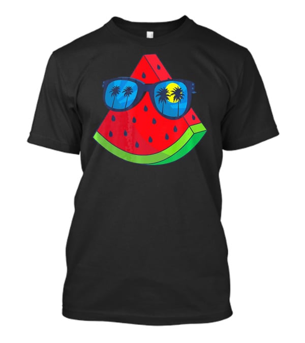 Watermelon Sunglasses Palm Trees Summer Beach Sun T-Shirt