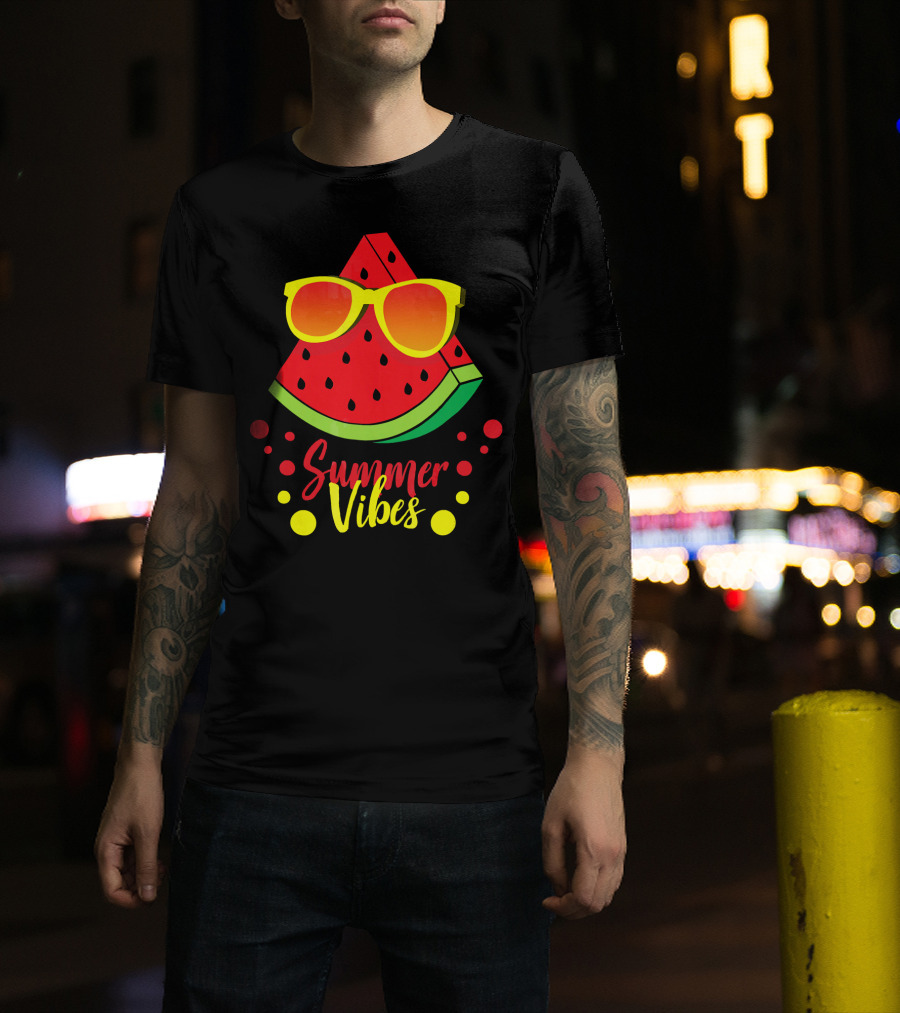 Summer Vibes Watermelon Sunglasses Fruit Lovers T-Shirt