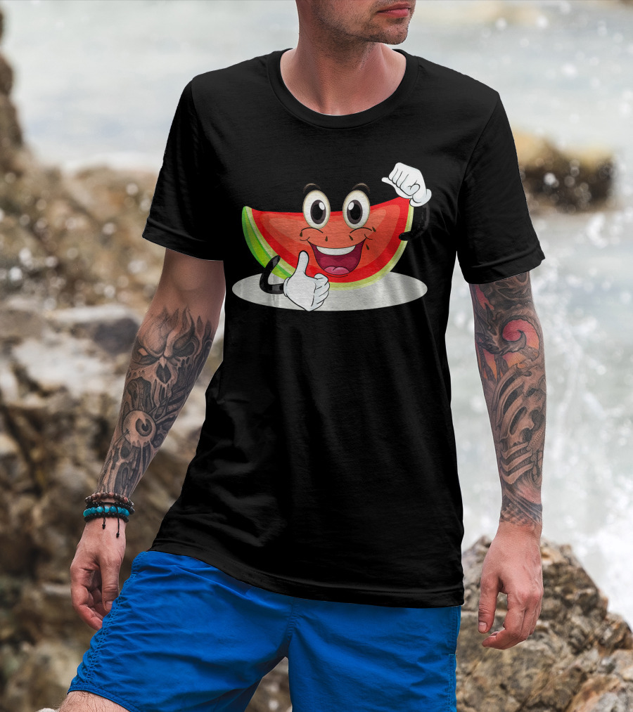 Happy Smiling Watermelon Thumbs Up T-Shirt
