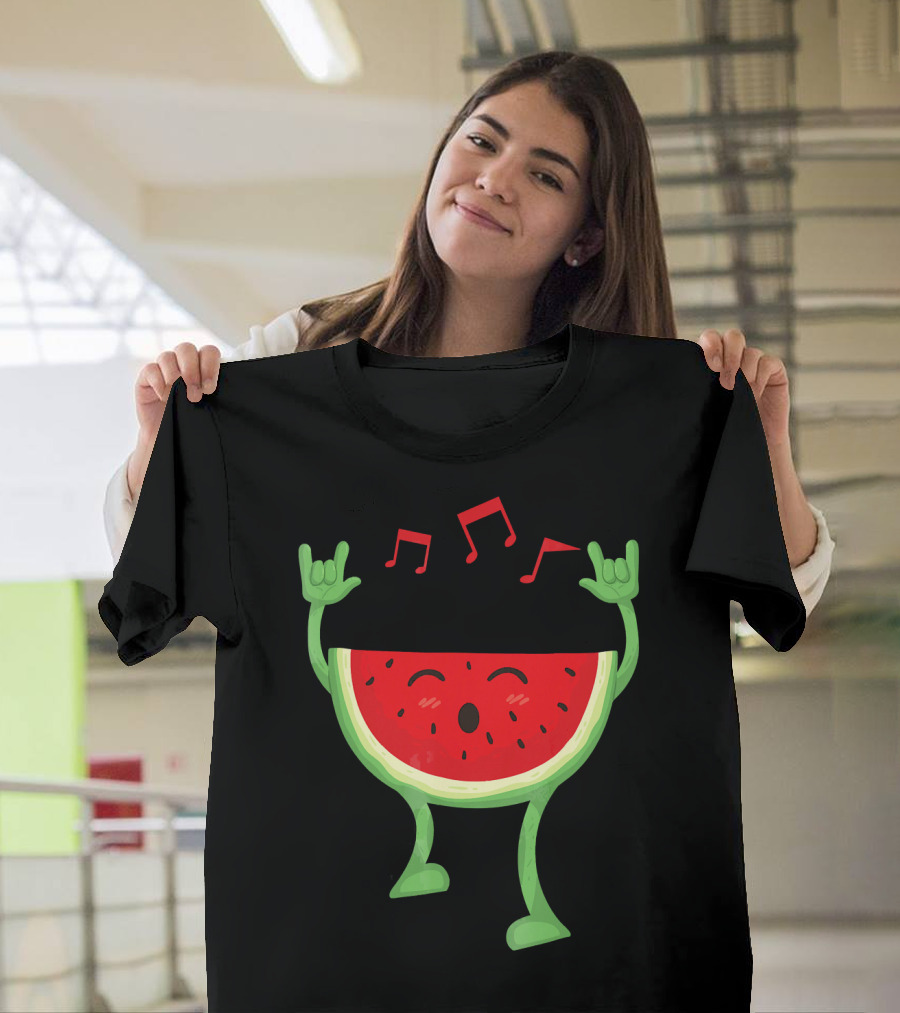 Adults Watermelon Halloween Costumes Ide Fun Music Notes Celebrating Rock T-Shirt