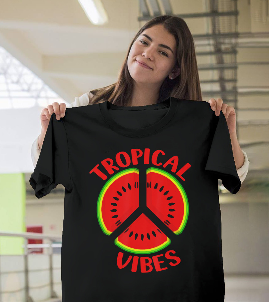Tropical Vibes Watermelon Peace T-Shirt