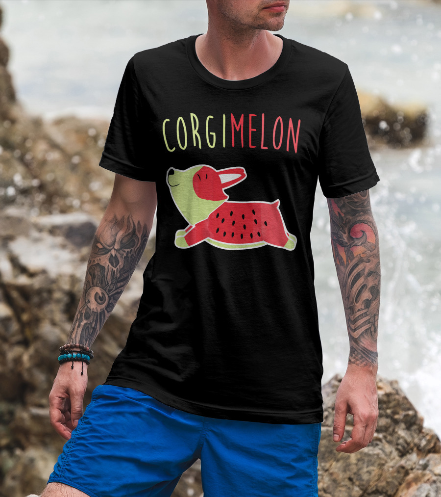 Corgimelon Funny Corgi Dog Plus Watermelon T-Shirt