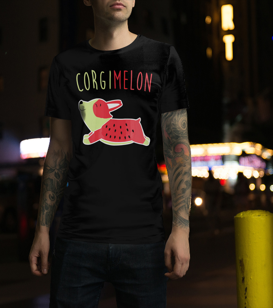 Corgimelon Funny Corgi Dog Plus Watermelon T-Shirt