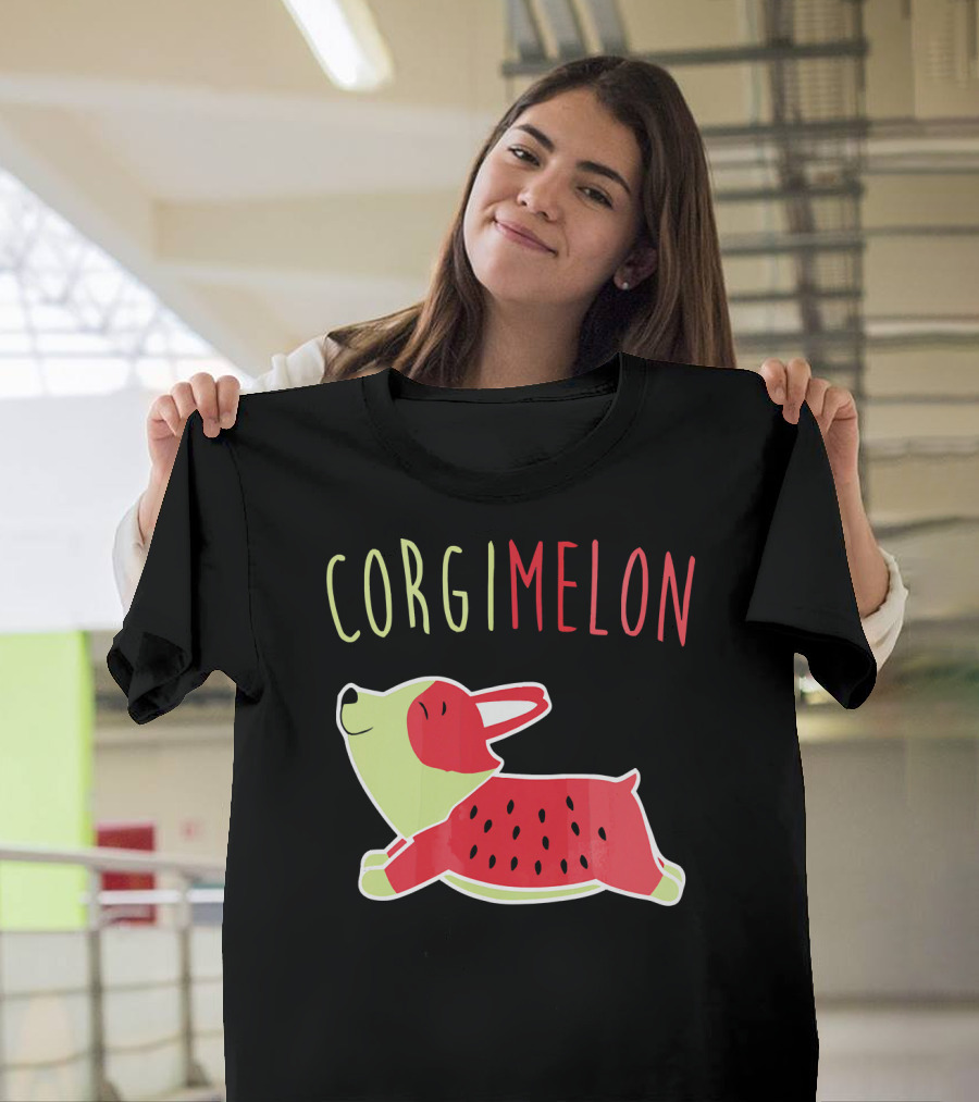 Corgimelon Funny Corgi Dog Plus Watermelon T-Shirt
