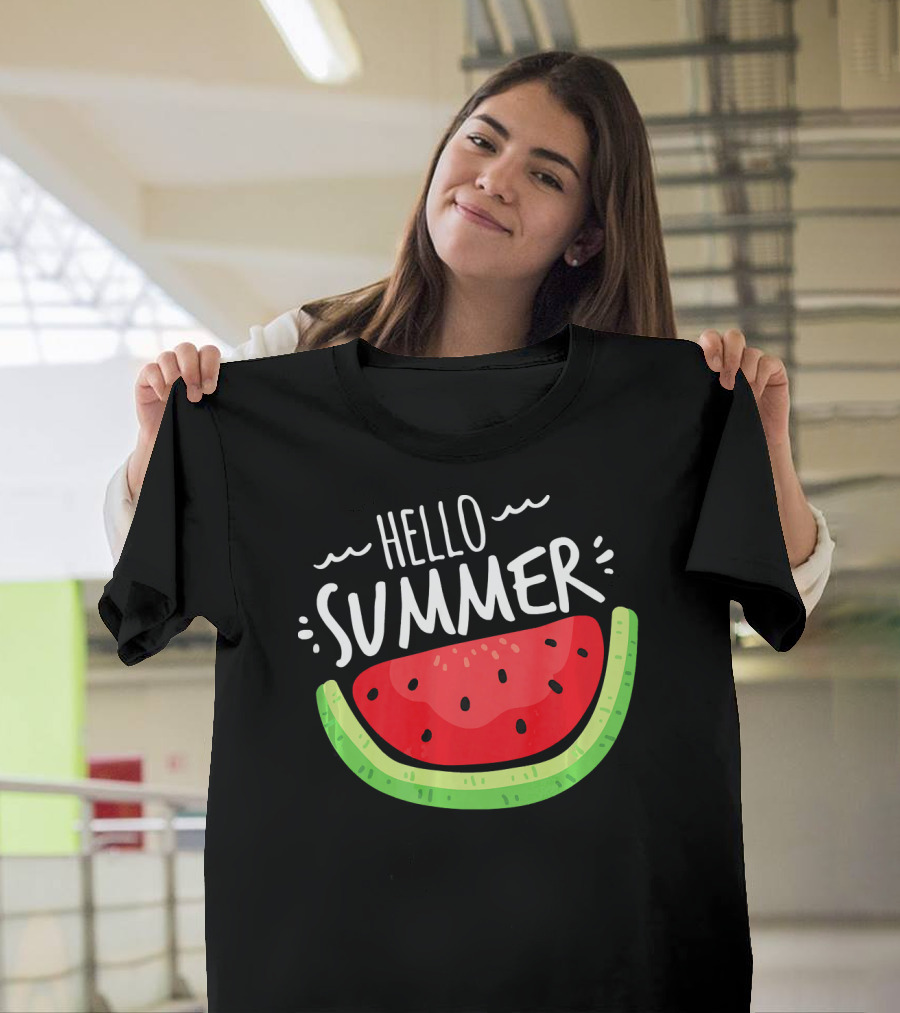 Hello Summer Watermelon Funny Summer T-Shirt